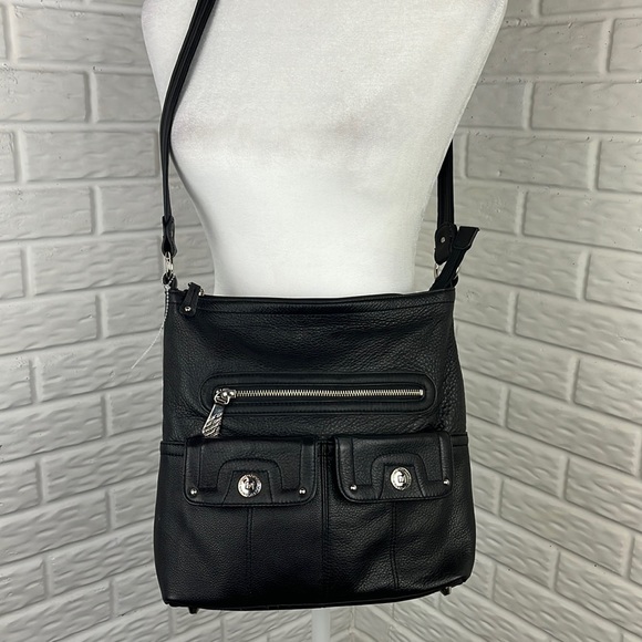 Stone Mountain Accessories Handbags - STONE MOUNTAIN BLACK PEBBLE LEATHER CROSSBODY BAG
